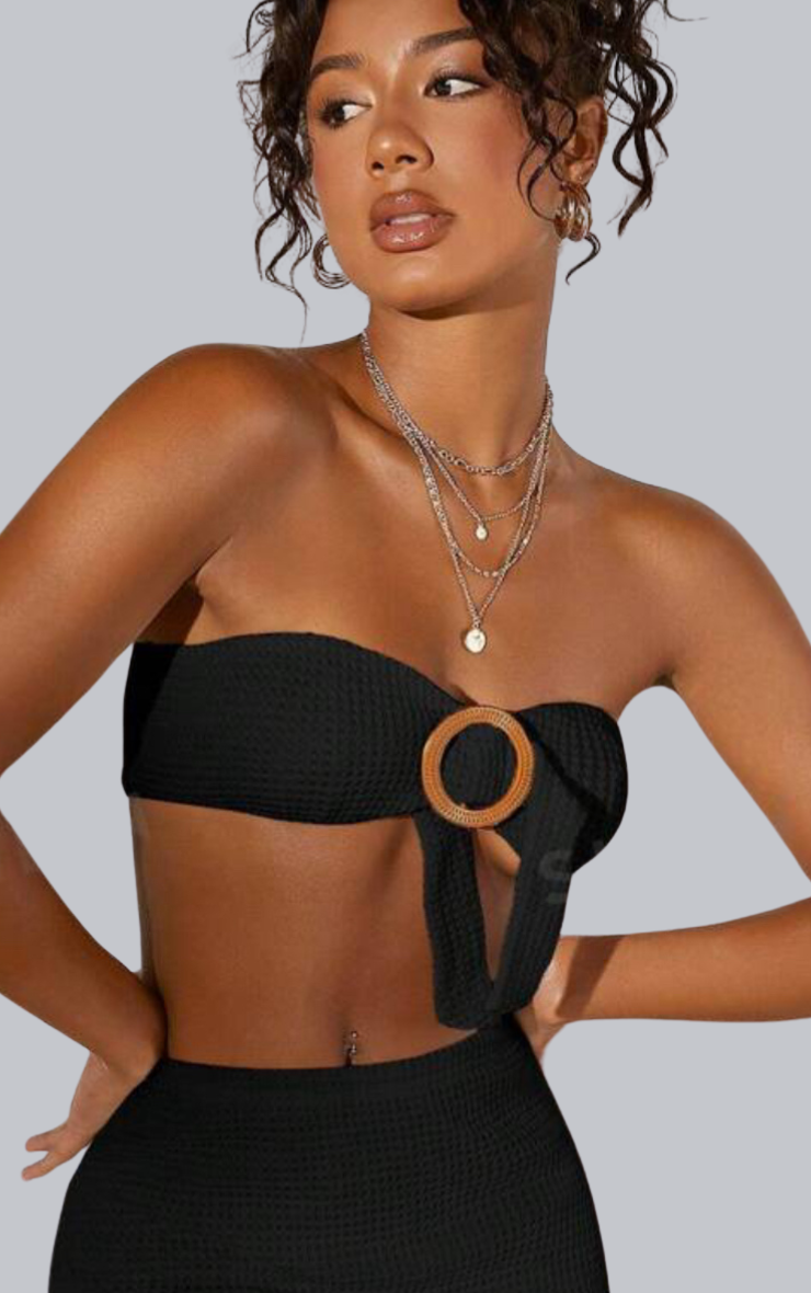 Rome Fringe Set in Black