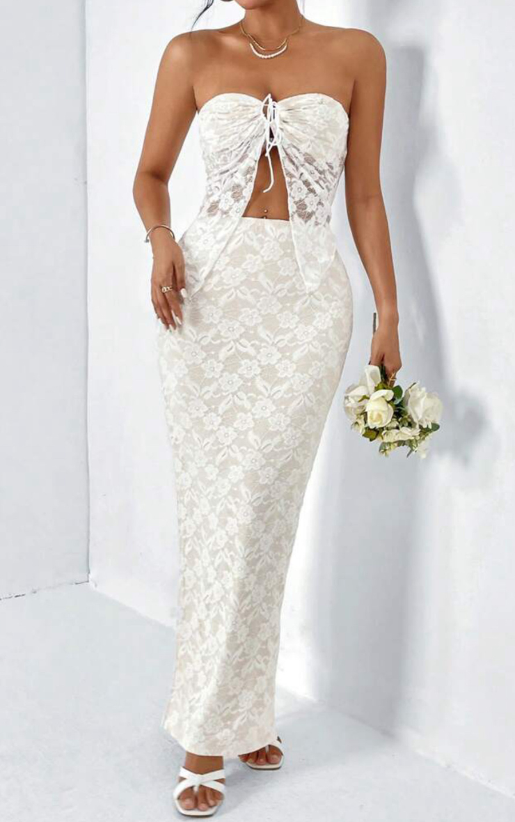 Emerie Lace Set in White