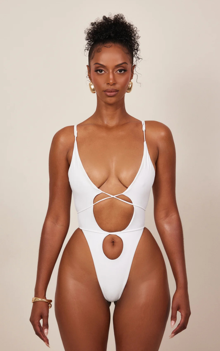 Tie Me Your Way Swim in White