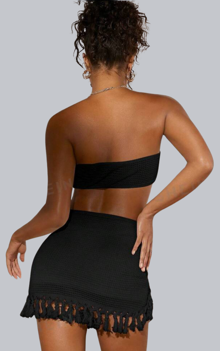 Rome Fringe Set in Black