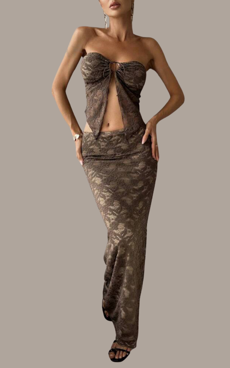 Emerie Lace Set in Brown