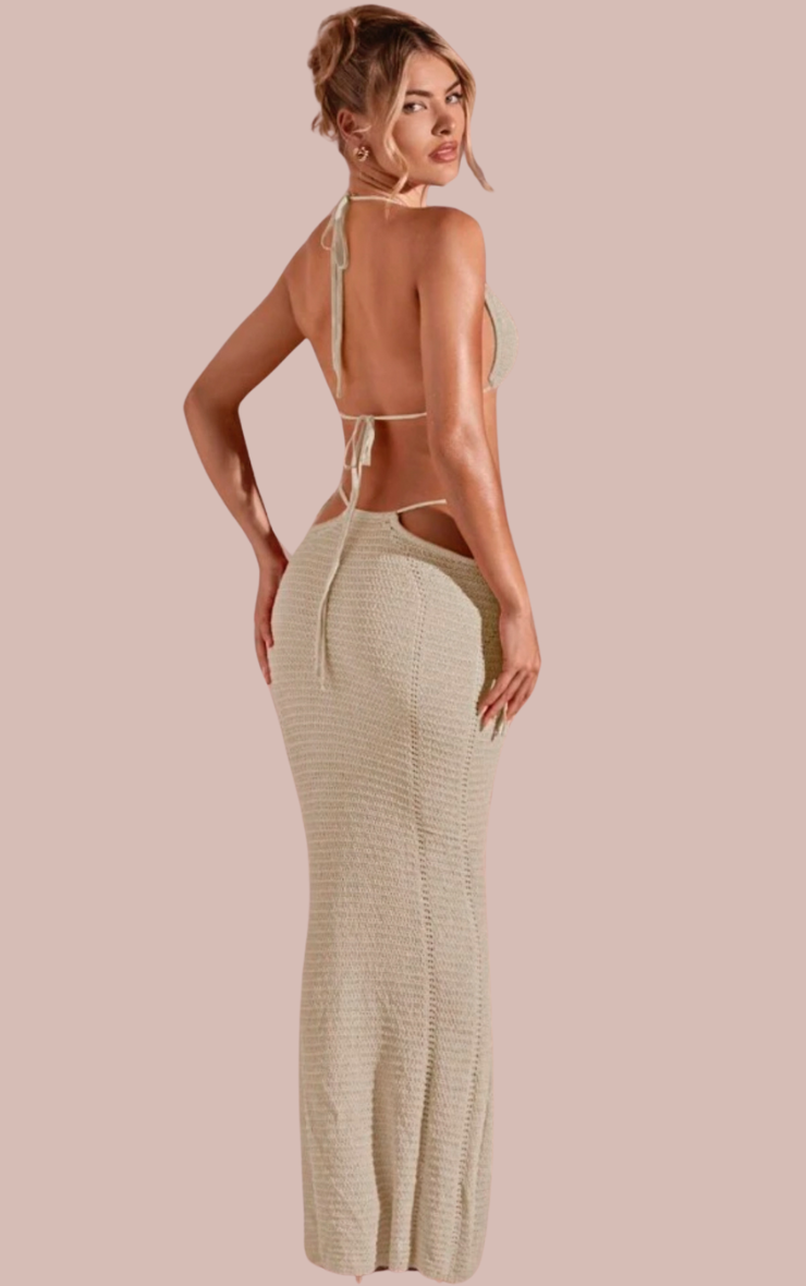 Isla Crochet Skirt in Beige