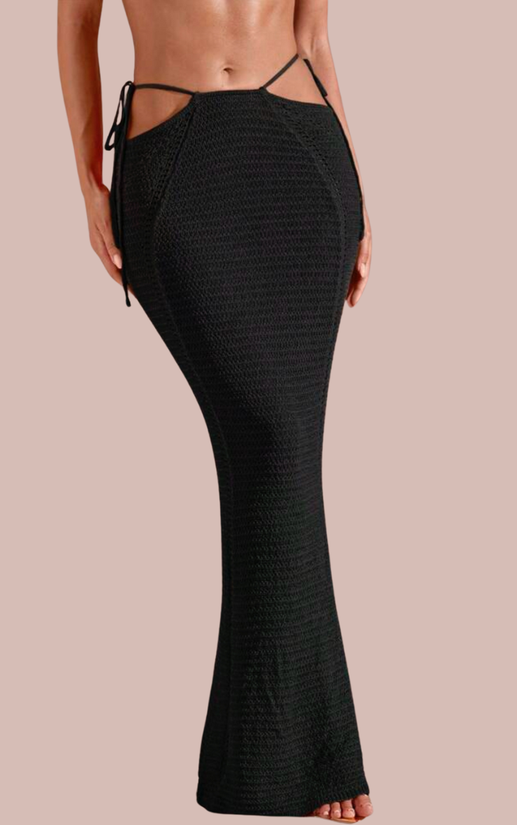 Isla Crochet Skirt in Black