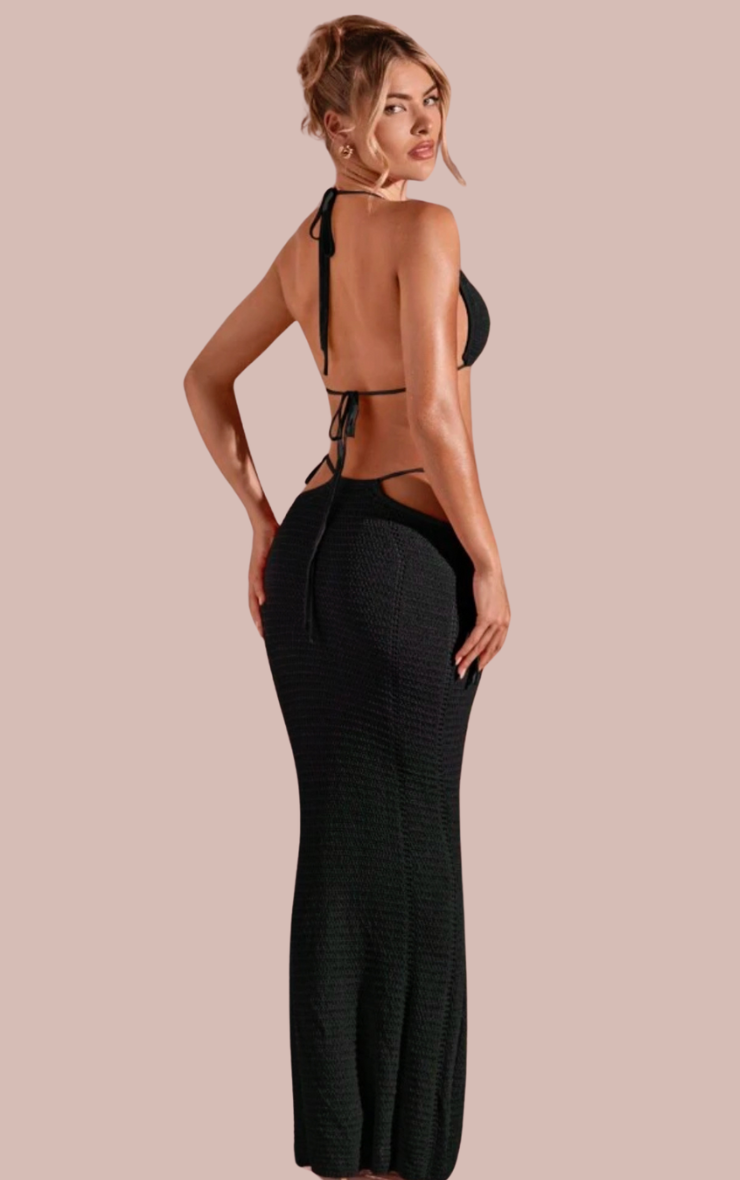 Isla Crochet Skirt in Black