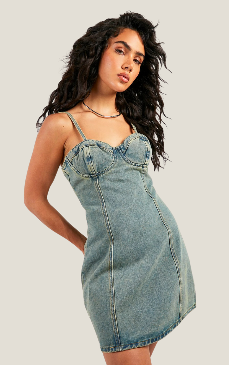 Denim Corset Mini Dress