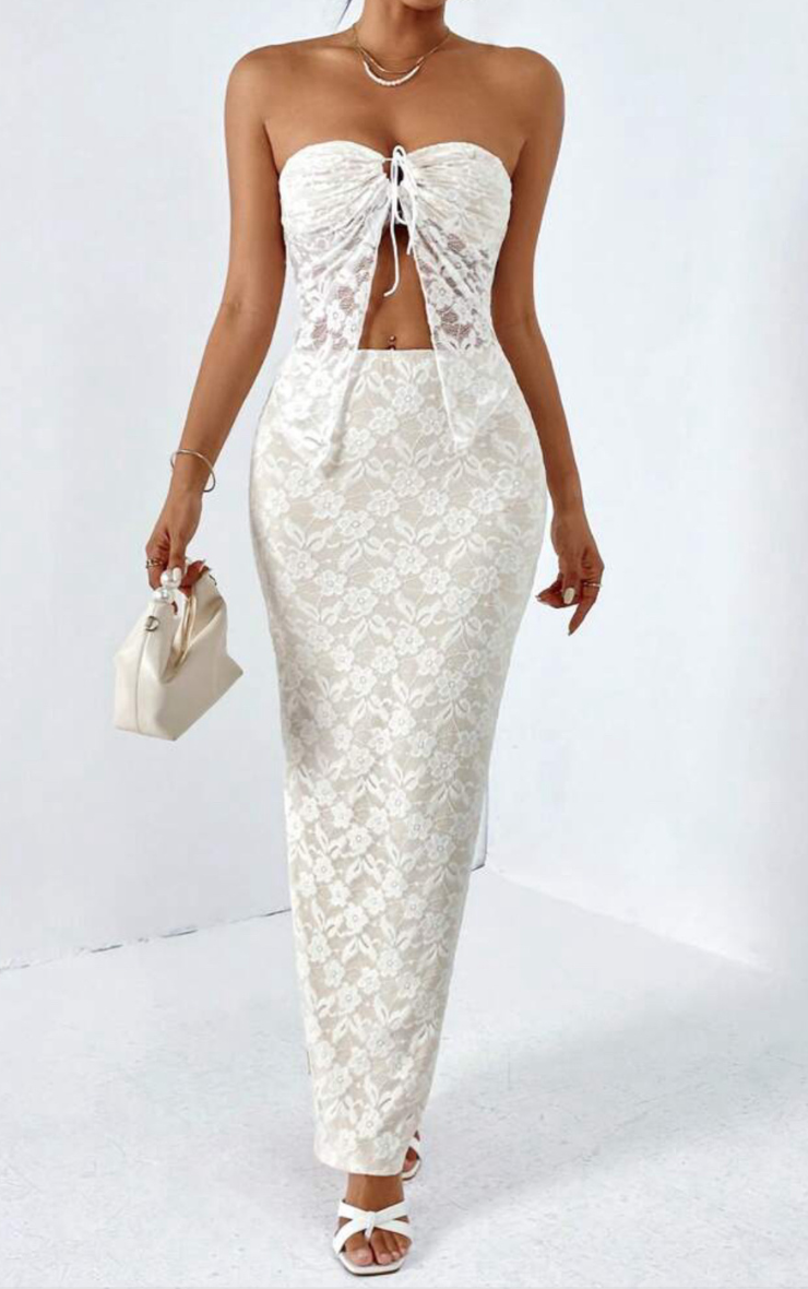 Emerie Lace Set in White