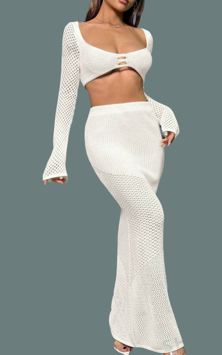 Long Sleeve Crochet Maxi Co-ord