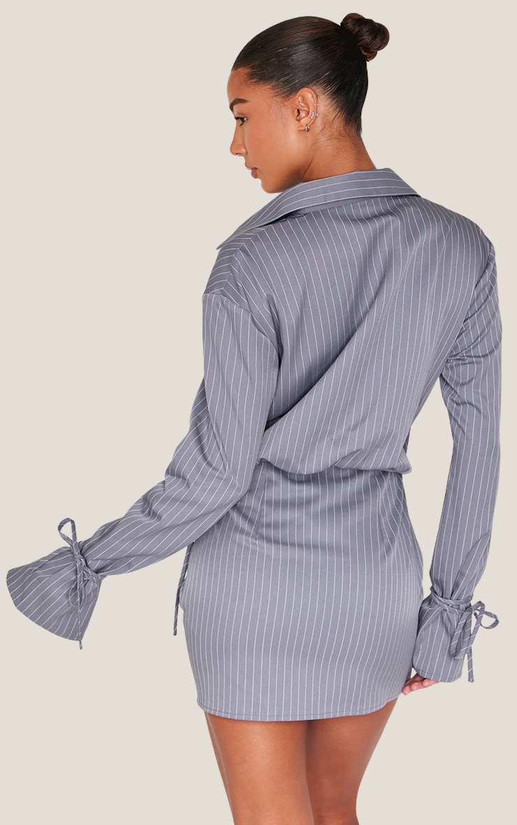 Pinstripe Shirt Dress
