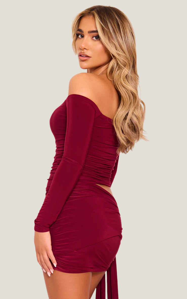 Maia Dress in Burgundy